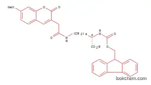 Molecular Structure of 1207602-46-7 (L-Lysine, N2-[(9H-fluoren-9-ylmethoxy)carbonyl]-N6-[2-(7-methoxy-2-oxo-2H-1-benzopyran-3-yl)acetyl]-)